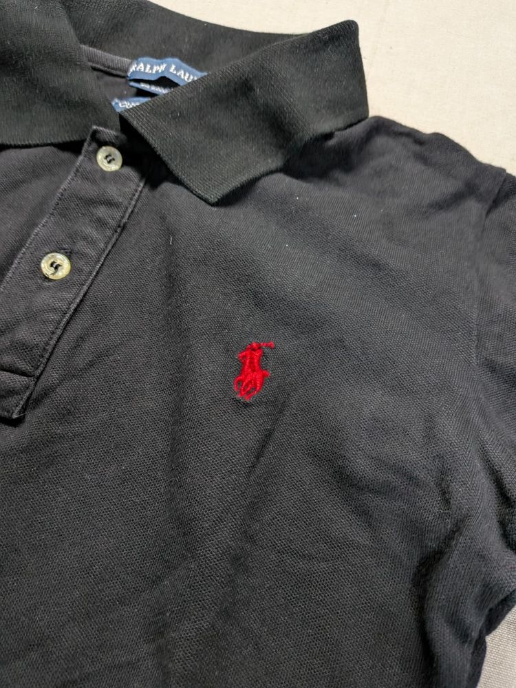 Polo Ralph Lauren Black Polo Shirt Red Logo imagen 3